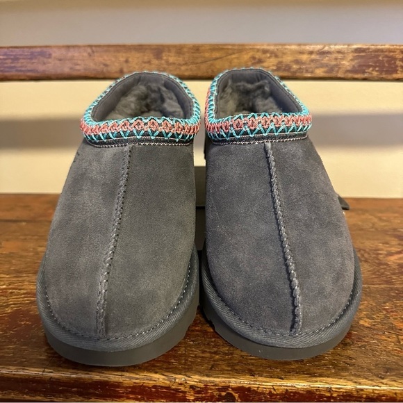 UGG Dark Gray Tasman Slippers Slip On Suede Mules - Picture 6 of 13